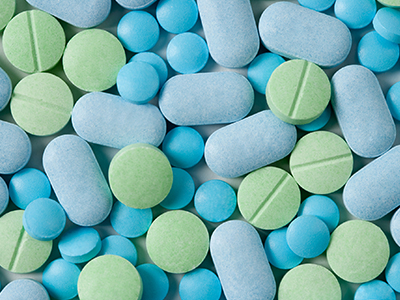 blue and green tablets